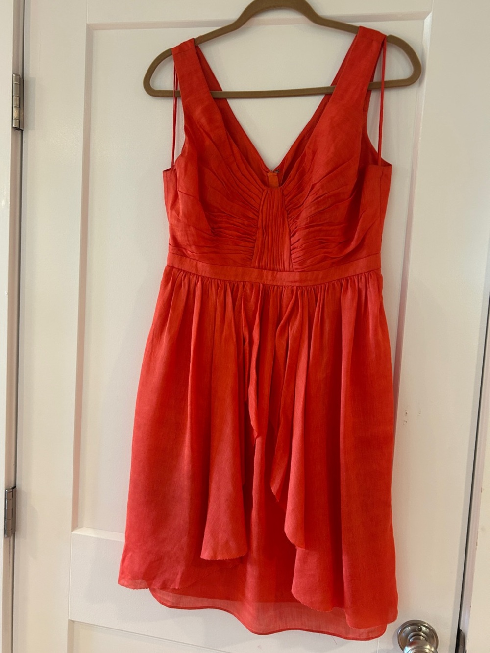 Women's Anthroplogie Clementine orange V-Neck Sleeveless Dress